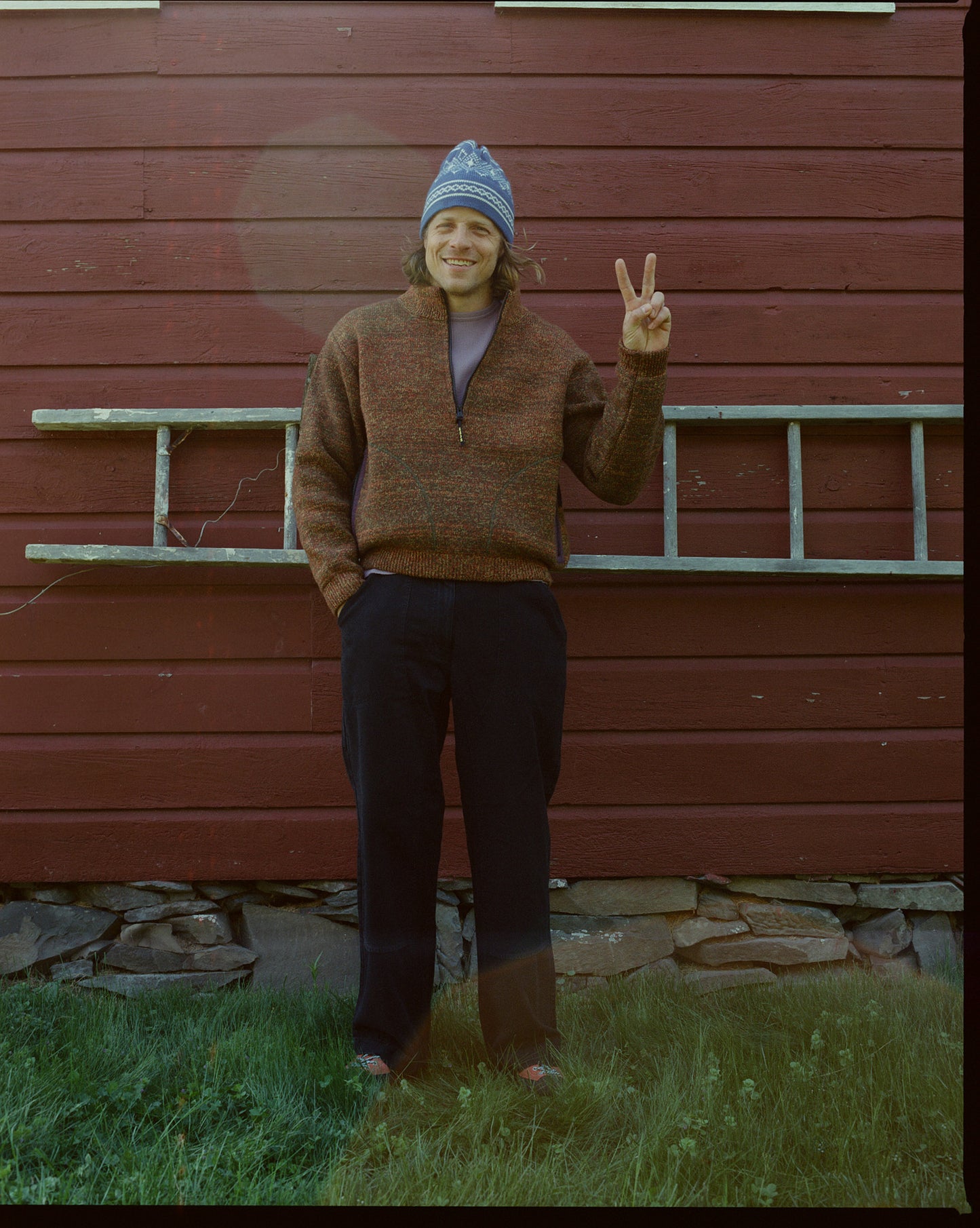 Stowe Mosaic Beanie - Blueberry