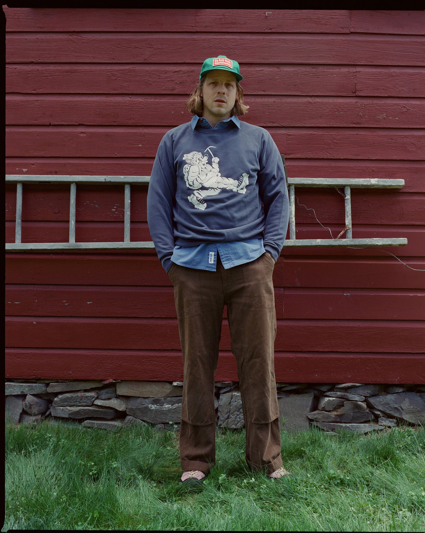 Wayne Raglan Sleeve Sweatshirt - Blue Corn